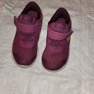 Kid Nike Revolution 4 edition -  Maroon/ Purple with Gold size 9C